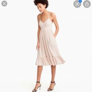 NWT J. Crew Drapey Spaghetti-Strap Dress Apricot